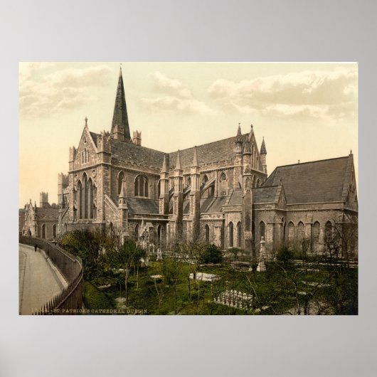 Vintag Irland, Saint Patrick's Cathedral Dublin Poster (Vorne)