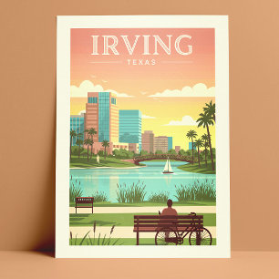 Vintag Irving Texas Postkarte