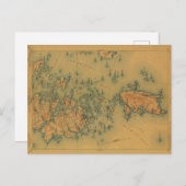 Vintag Isle au Haut, Maine Karte (Vorne/Hinten)