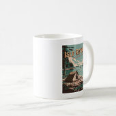 Vintag Isle Royale Nationalpark Camping Kaffeetasse (VorderseiteRechts)