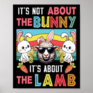 Vintag ist es nicht sonnig, was das Lamm-Osterbunn Poster