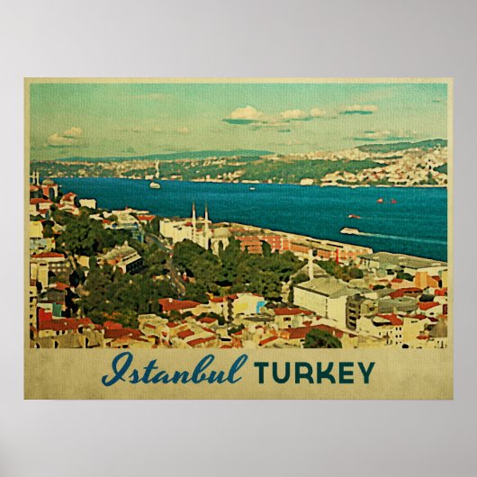 Vintag Istanbul Türkei Poster (Vorne)