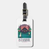 Vintag Istanbul Türkei Skyline Gepäckanhänger (Vorderseite vertikal)