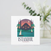 Vintag Istanbul Türkei Skyline Grußkarte Karte (Stehend Vorderseite)