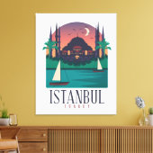 Vintag Istanbul Türkei Skyline Leinwanddruck (Insitu (Wohnzimmer))