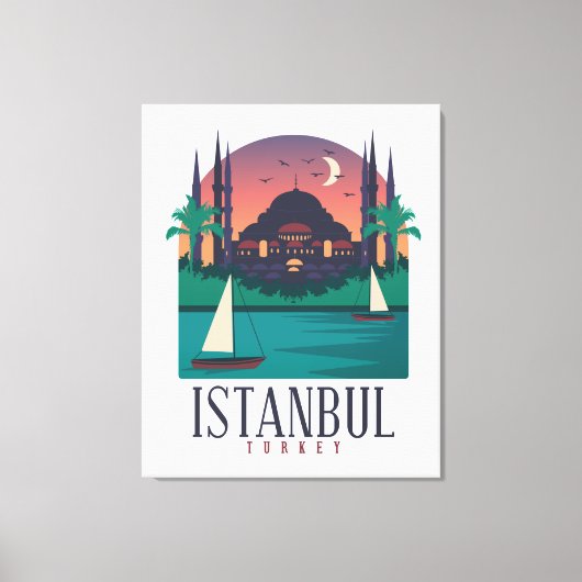 Vintag Istanbul Türkei Skyline Leinwanddruck (Vorderseite)