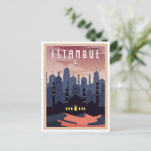 Vintag Istanbul Türkei Stadtbild Crescent Postkarte (Stehend Vorderseite)