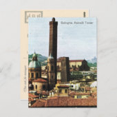 Vintag Italien, Bologna, Asinelli Tower Postkarte (Vorne/Hinten)