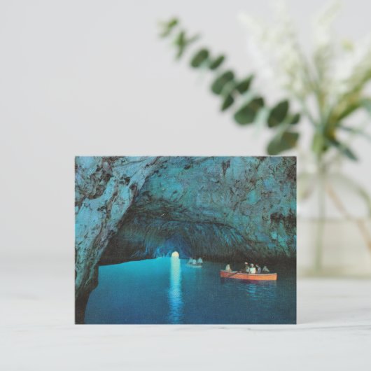 Vintag Italien, Capri, Blauer Grotto Postkarte (Stehend Vorderseite)