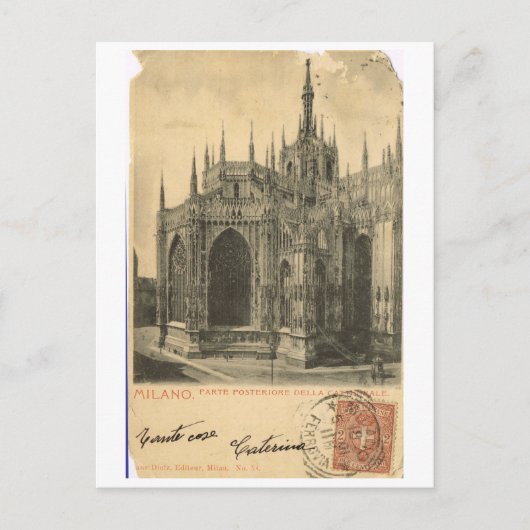 Vintag Italien, Milano, Duomo 1900 Postkarte (Vorderseite)