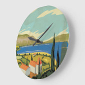 Vintag-Italien-Poster Große Wanduhr (Winkel)