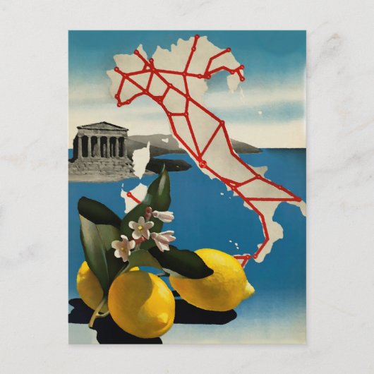 Vintag Italien Reisekarte Postkarte (Vorderseite)
