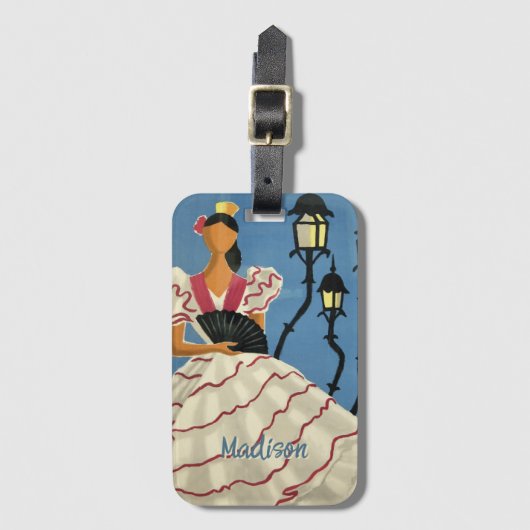 Vintag Italien Reisen individuelle Name Gepäckanhänger (Vorderseite Vertikal)