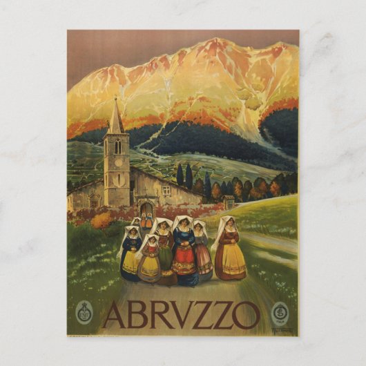 Vintag Italien Reiseplakat Postkarte (Vorderseite)