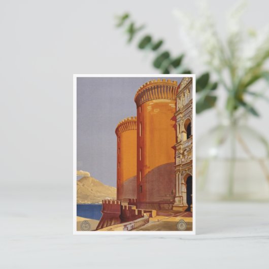 Vintag Italien Reiseplakat Postkarte (Stehend Vorderseite)