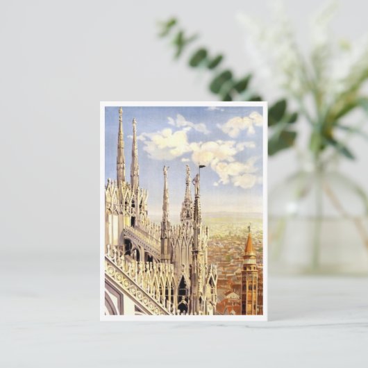 Vintag Italien Reiseplakat Postkarte (Stehend Vorderseite)