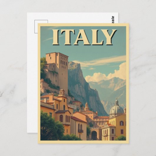 Vintag Italien Retro Italienische Reise Postkarte (Vorne/Hinten)