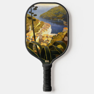 Vintag Italy Travel custom monogram Pickleball Schläger