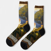 Vintag Italy Travel custom monogram Socken (Linkes Detail)