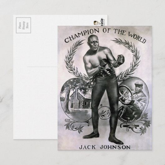 Vintag Jack Johnson Postkarte (Vorne/Hinten)