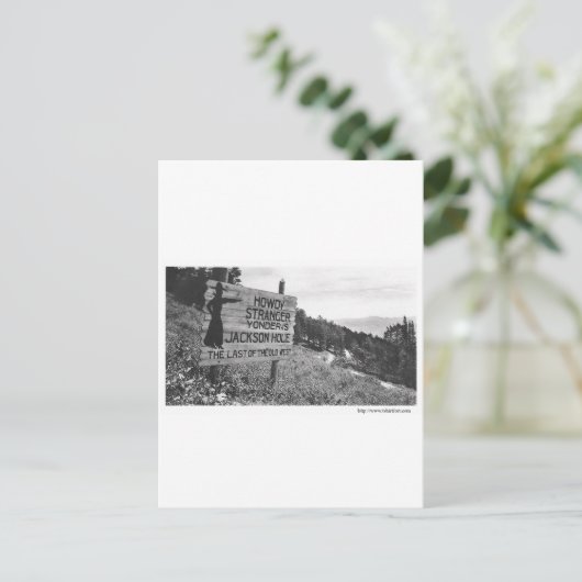 Vintag Jackson Hole Postkarte (Stehend Vorderseite)