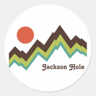 Vintag Jackson Hole Runder Aufkleber