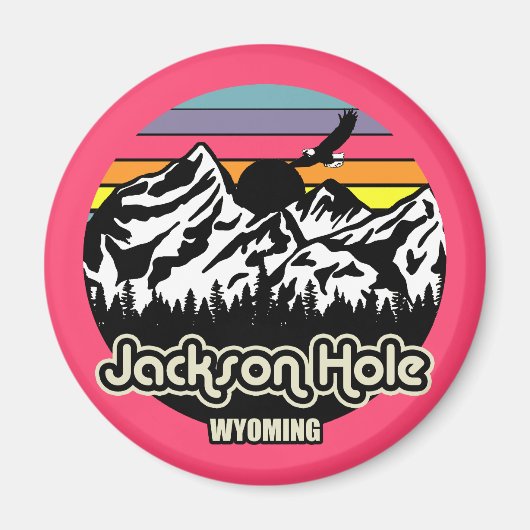 Vintag Jackson Hole Wyoming Magnet (Vorne)