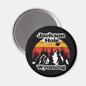 Vintag Jackson Hole Wyoming Magnet (Vorderseite/Rückseite)