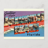 Vintag Jacksonville Beach Florida Postkarte (Vorderseite)