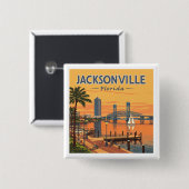 Vintag Jacksonville Florida Button (Vorne & Hinten)