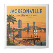 Vintag Jacksonville Florida Fliese (Vorderseite)