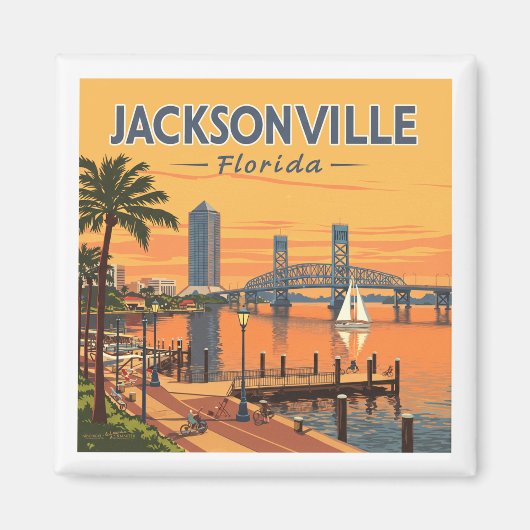 Vintag Jacksonville Florida Magnet (Vorne)