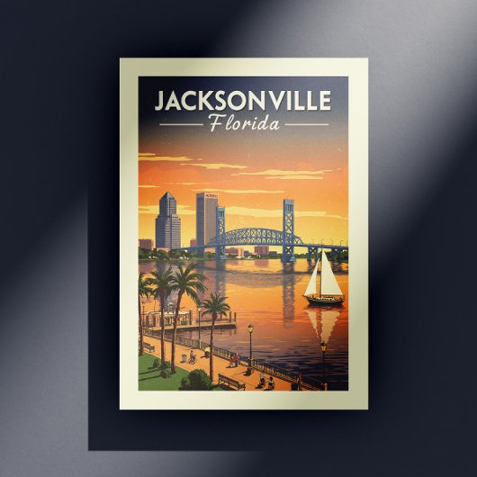 Vintag Jacksonville Florida Postkarte