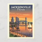 Vintag Jacksonville Florida Postkarte (Vorderseite)