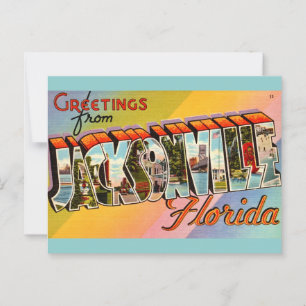 Vintag Jacksonville Florida Postkarte