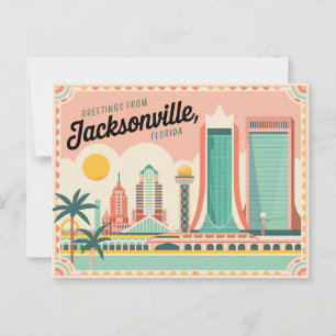 Vintag Jacksonville Postcard   Grüße aus Postkarte