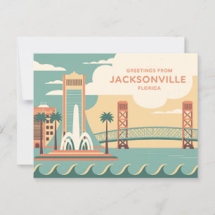 Vintag Jacksonville Postcard   Grüße aus Postkarte