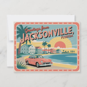 Vintag Jacksonville Postcard   Grüße aus Postkarte