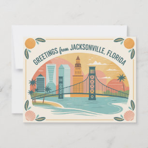 Vintag Jacksonville Postcard   Grüße aus Postkarte