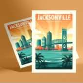 Vintag Jacksonville Postkarte
