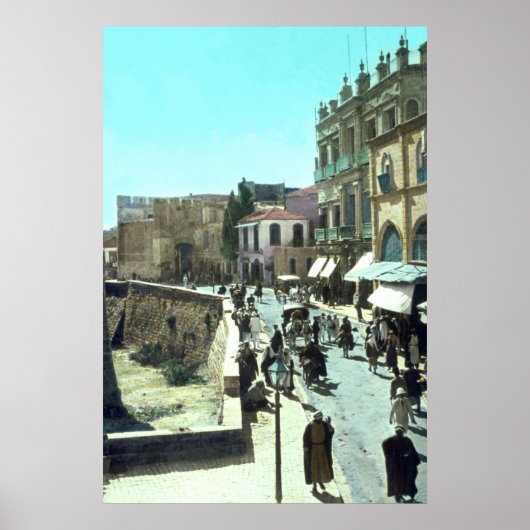 Vintag Jaffa Gate Jerusalem Israel 1950 - 1977 Poster (Vorne)