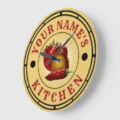 Vintag Jalapeno Tomato Zwiebel Salsa Große Wanduhr (Winkel)