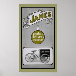 Vintag James 1913 Delivery Bicycle Poster