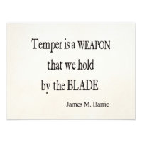 Vintag James Barrie Temper Weapon Blade Quote