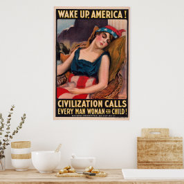 Vintag James Montgomery Flagg | Weck Amerika auf! Poster