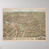 Vintag Jamestown NY Map (1871) Poster (Vorne)