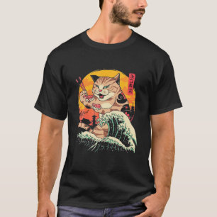 Vintag Japan Art Cat Ess Sushi Retro Japanisch T-Shirt