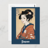 Vintag Japan Japense Geisha Travel Postkarte (Vorne/Hinten)