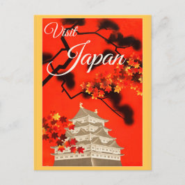 Vintag Japan Pagoda Travel Poster Postkarte