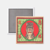 Vintag Japanisch Art Tiger Magnet (Vorderseite/Rückseite)
